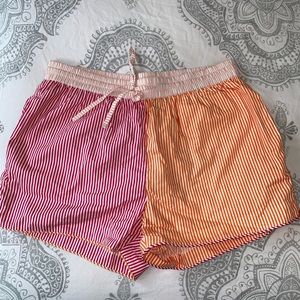 Solid and Striped Multi Colored Short